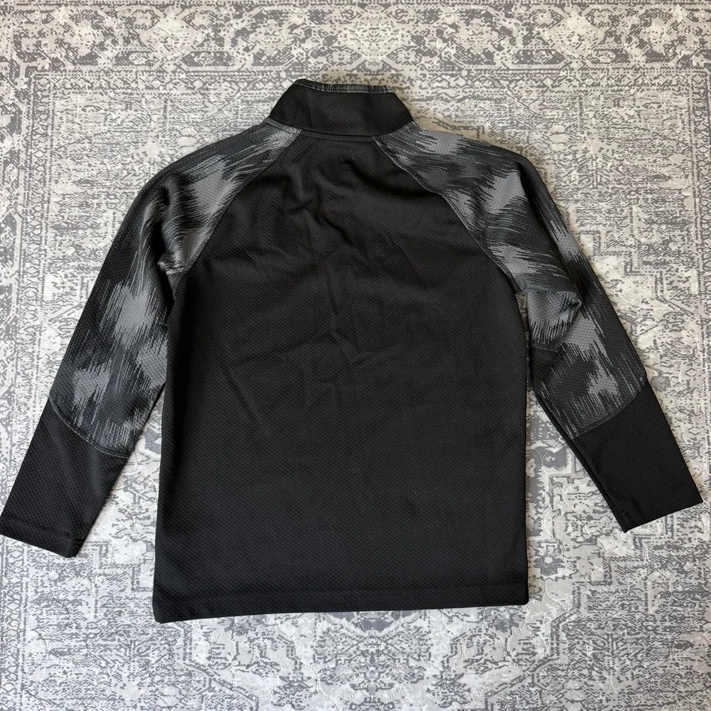 Old Navy Active 1/4 Full Zip Long Sleeve Athletic Youth Large 10-12 Black Green